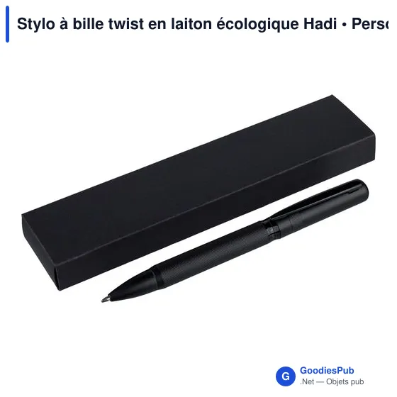 Stylo à bille personnalisable en laiton écologique avec logo - Hadi - Image 8