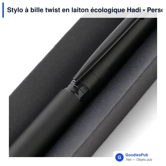 Stylo à bille personnalisable en laiton écologique avec logo - Hadi - Image 9