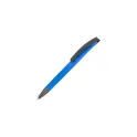 Variante Bleu - Stylo bille personnalisable soft touch clip métal avec logo - Vegas