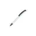 Variante Blanc - Stylo bille personnalisable soft touch clip métal avec logo - Vegas