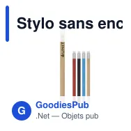 Stylo sans encre personnalisable en papier avec gomme avec logo - Papier - Miniature 1