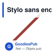 Stylo sans encre personnalisable en papier avec gomme avec logo - Papier - Miniature 2