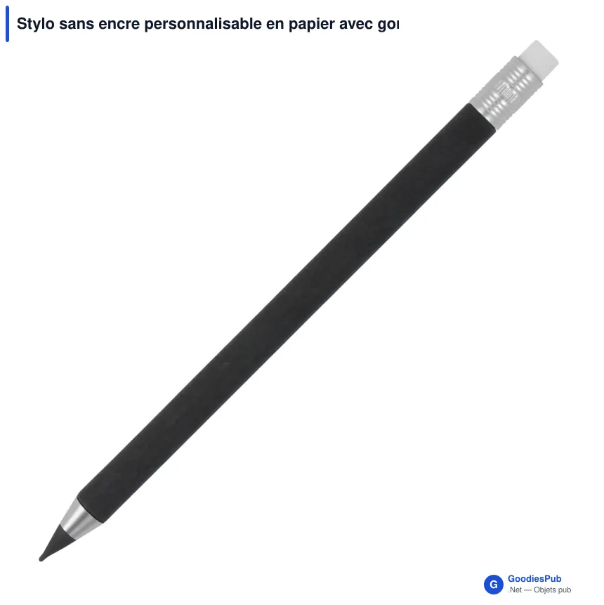 Stylo sans encre personnalisable en papier avec gomme avec logo - Papier - Image 4