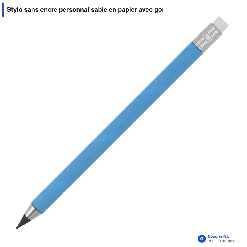 Stylo sans encre personnalisable en papier avec gomme avec logo - Papier - Image 5