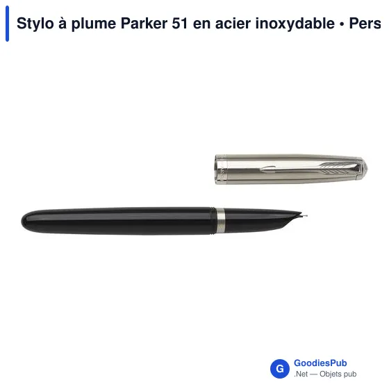 Stylo à plume personnalisable avec logo - Parker 51 en acier inoxydable - Image 4