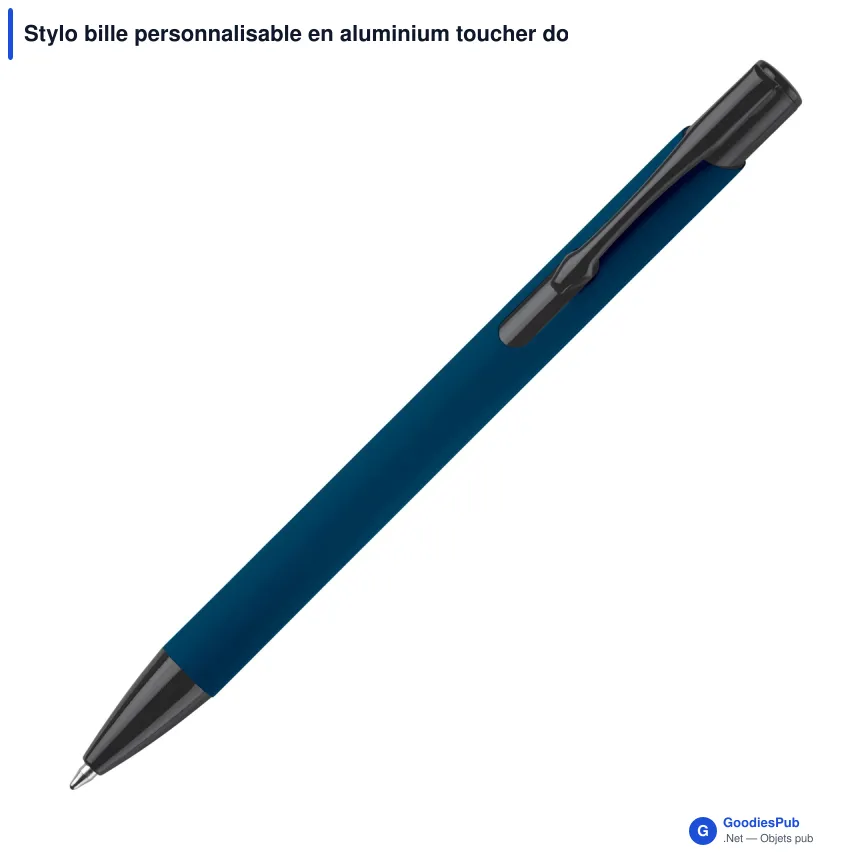 Stylo bille personnalisable en aluminium toucher doux - Alicante - Image 2