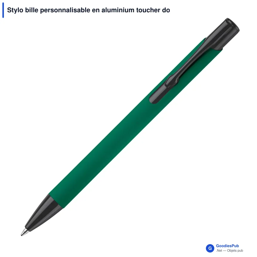 Stylo bille personnalisable en aluminium toucher doux - Alicante - Image 3