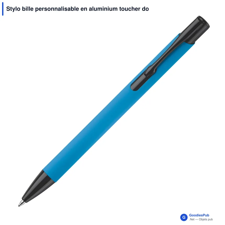 Stylo bille personnalisable en aluminium toucher doux - Alicante - Image 4
