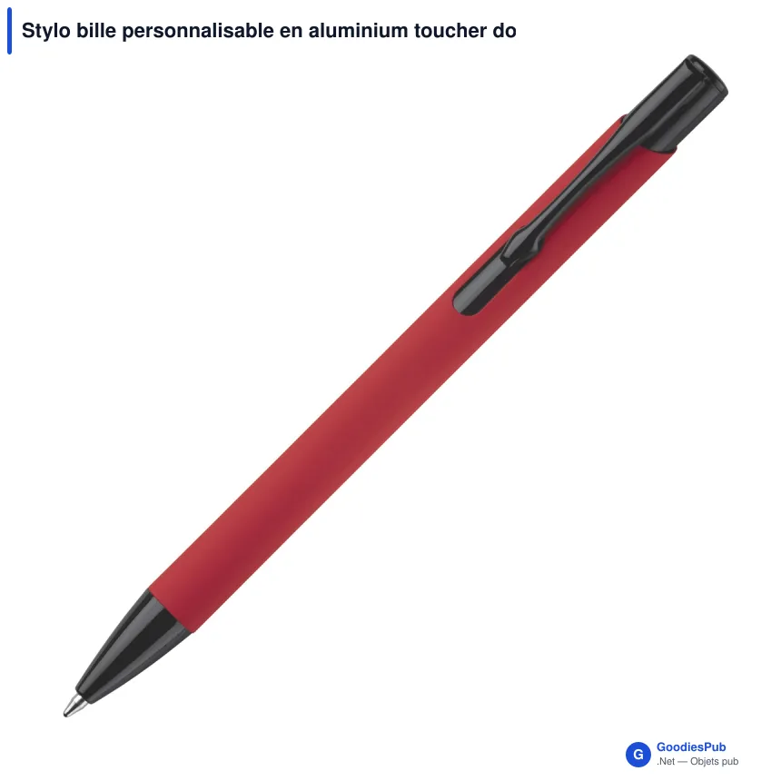 Stylo bille personnalisable en aluminium toucher doux - Alicante - Image 5