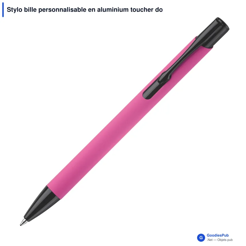 Stylo bille personnalisable en aluminium toucher doux - Alicante - Image 6