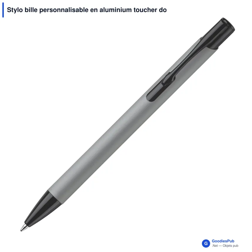 Stylo bille personnalisable en aluminium toucher doux - Alicante - Image 9