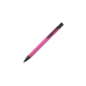 Variante Rose / Noir - Stylo bille personnalisable en aluminium toucher doux - Alicante