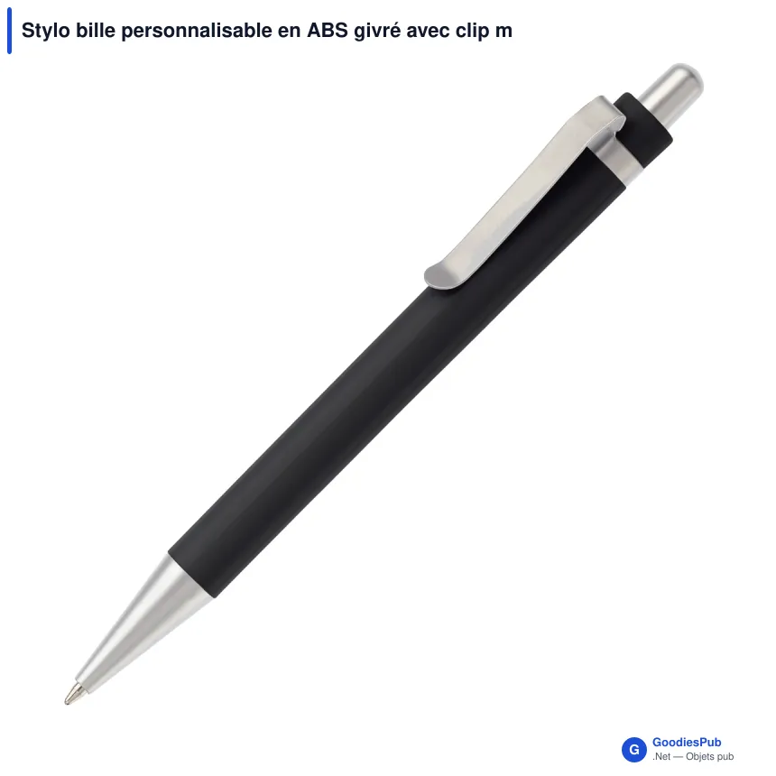 Stylo bille personnalisable en ABS givré avec clip métal - Antartica - Image 2