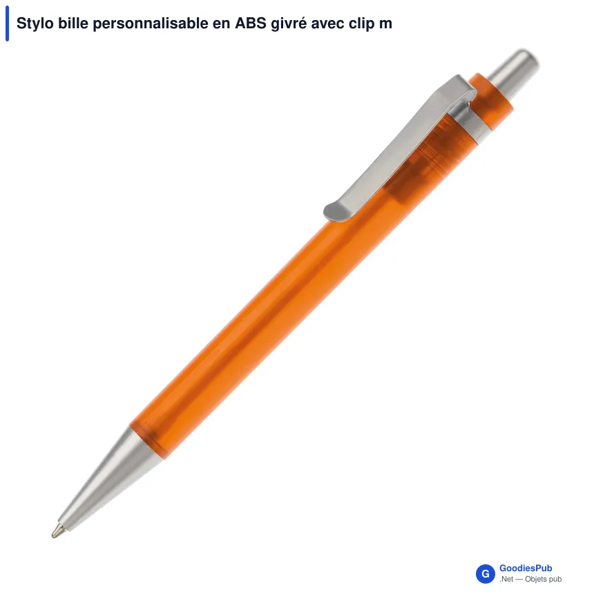 Stylo bille personnalisable en ABS givré avec clip métal - Antartica - Image 4