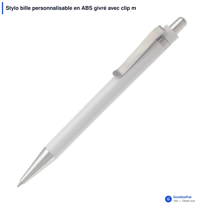 Stylo bille personnalisable en ABS givré avec clip métal - Antartica - Image 6