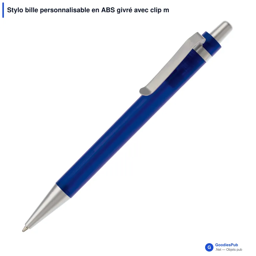 Stylo bille personnalisable en ABS givré avec clip métal - Antartica - Image 7