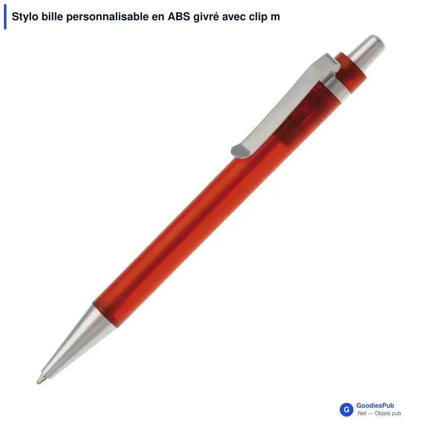 Stylo bille personnalisable en ABS givré avec clip métal - Antartica - Image 9