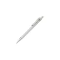 Variante Blanc - Stylo bille personnalisable en ABS givré avec clip métal - Antartica