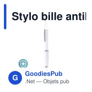 Stylo bille antibactérien personnalisable avec logo entreprise - Miniature 1