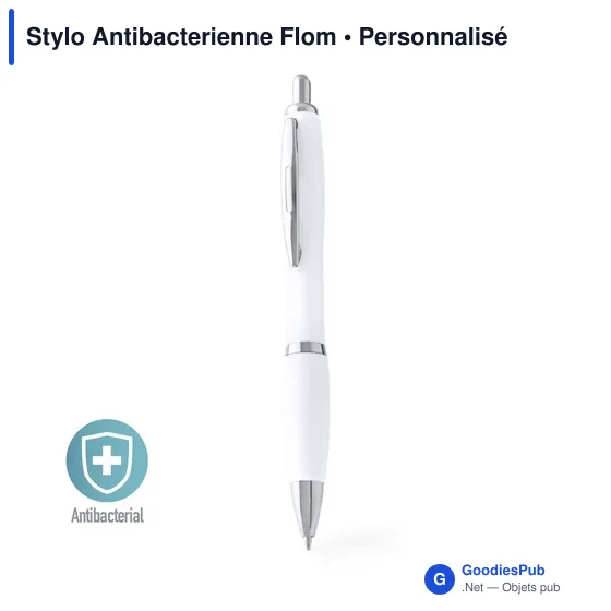 Stylo bille antibactérien personnalisable avec logo entreprise - Image 1