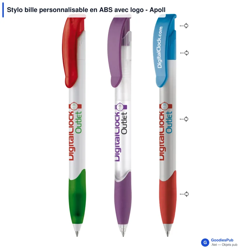 Stylo bille personnalisable en ABS avec logo - Apollo Combi - Image 1