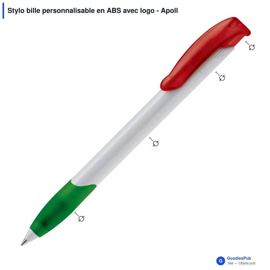Stylo bille personnalisable en ABS avec logo - Apollo Combi - Image 2
