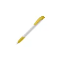 Variante Blanc / jaune - Stylo bille personnalisable en ABS opaque avec logo - Apollo