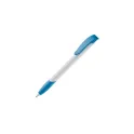 Variante Blanc / Bleu - Stylo bille personnalisable en ABS opaque avec logo - Apollo