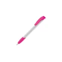 Variante Blanc / rose - Stylo bille personnalisable en ABS opaque avec logo - Apollo