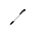 Variante Blanc / Noir - Stylo bille personnalisable en ABS opaque avec logo - Apollo