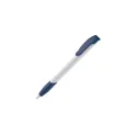 Variante Blanc / bleu foncé - Stylo bille personnalisable en ABS opaque avec logo - Apollo