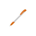 Variante Blanc / Orange - Stylo bille personnalisable en ABS opaque avec logo - Apollo