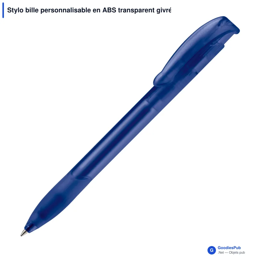 Stylo bille personnalisable en ABS transparent givré avec logo - Apollo - Image 2