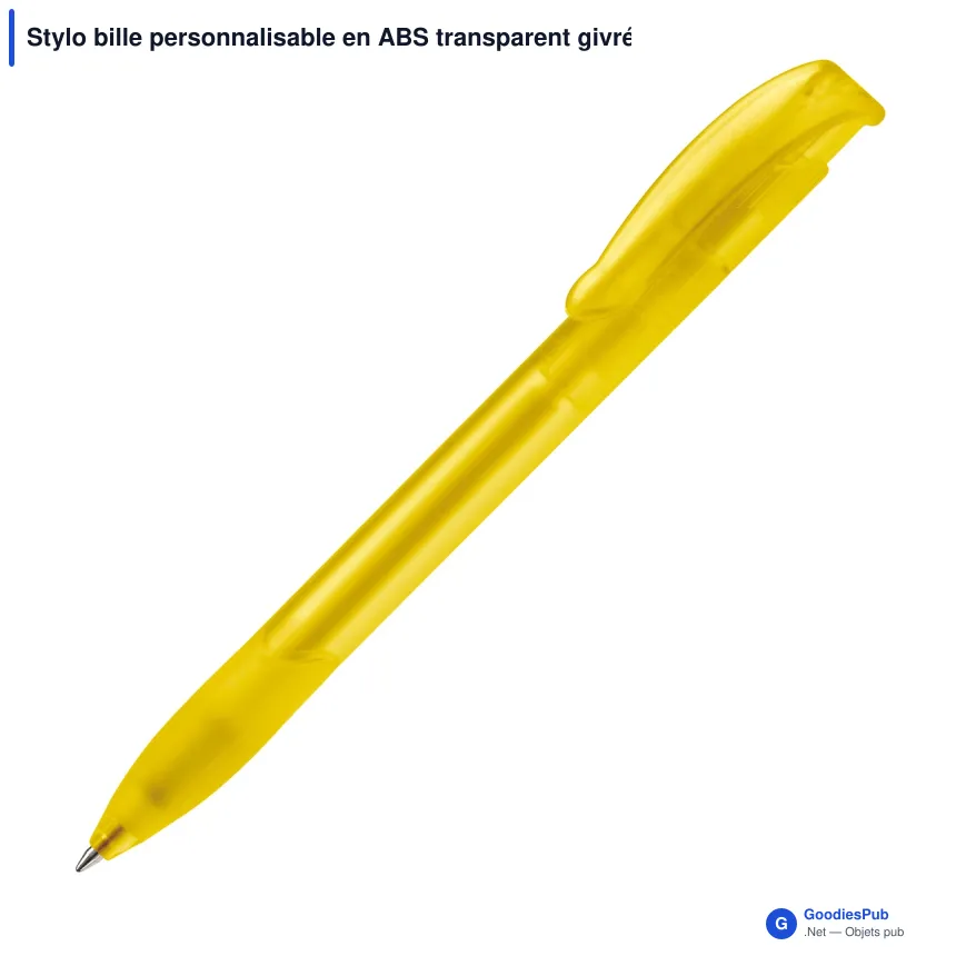 Stylo bille personnalisable en ABS transparent givré avec logo - Apollo - Image 4