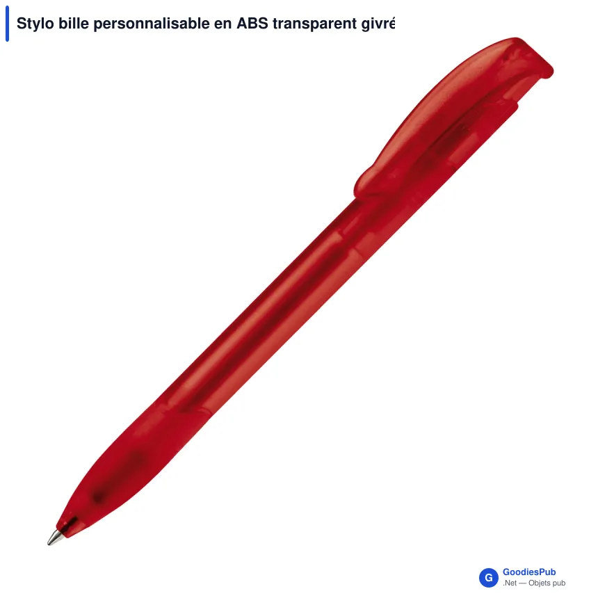 Stylo bille personnalisable en ABS transparent givré avec logo - Apollo - Image 7