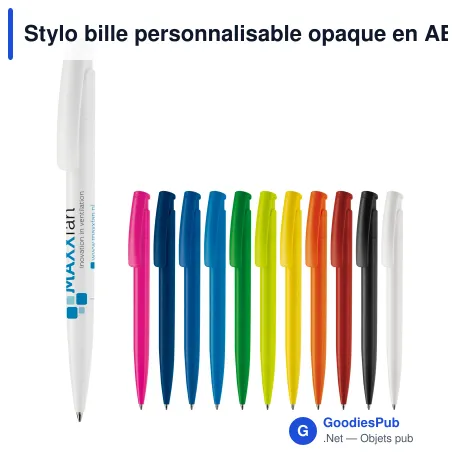 Stylo bille personnalisable opaque en ABS avec logo - Avalon Opaque