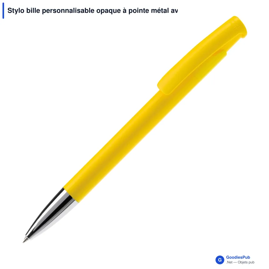 Stylo bille personnalisable opaque à pointe métal avec logo - Avalon Opaque - Image 4