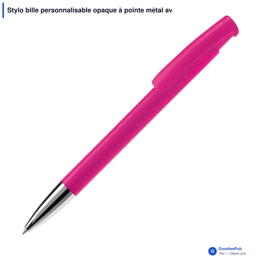 Stylo bille personnalisable opaque à pointe métal avec logo - Avalon Opaque - Image 5