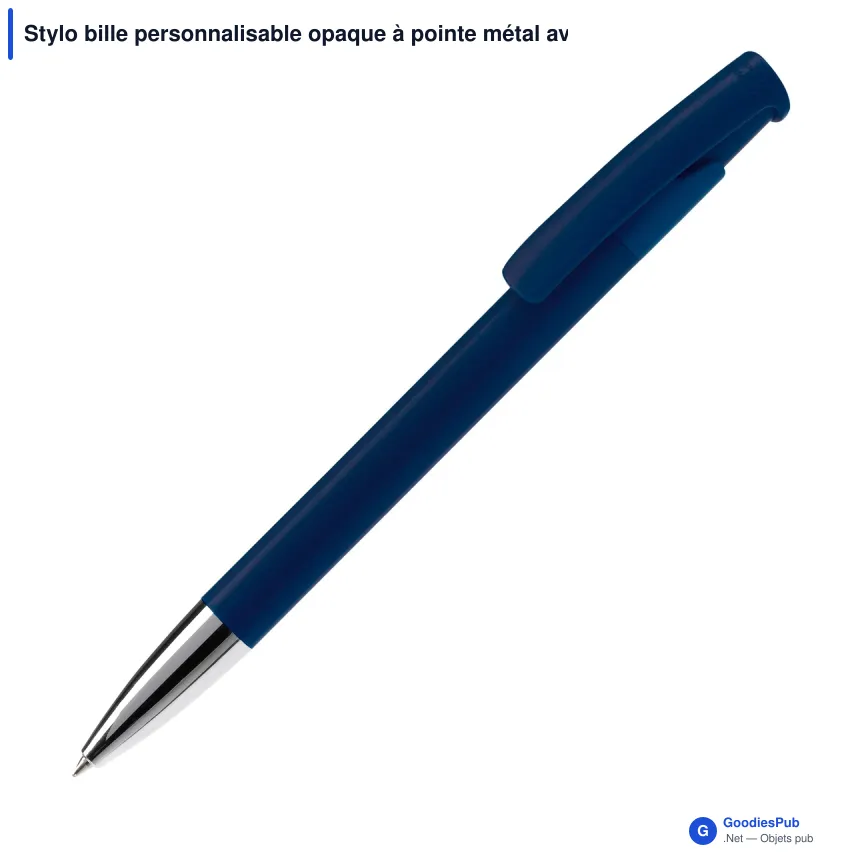 Stylo bille personnalisable opaque à pointe métal avec logo - Avalon Opaque - Image 6