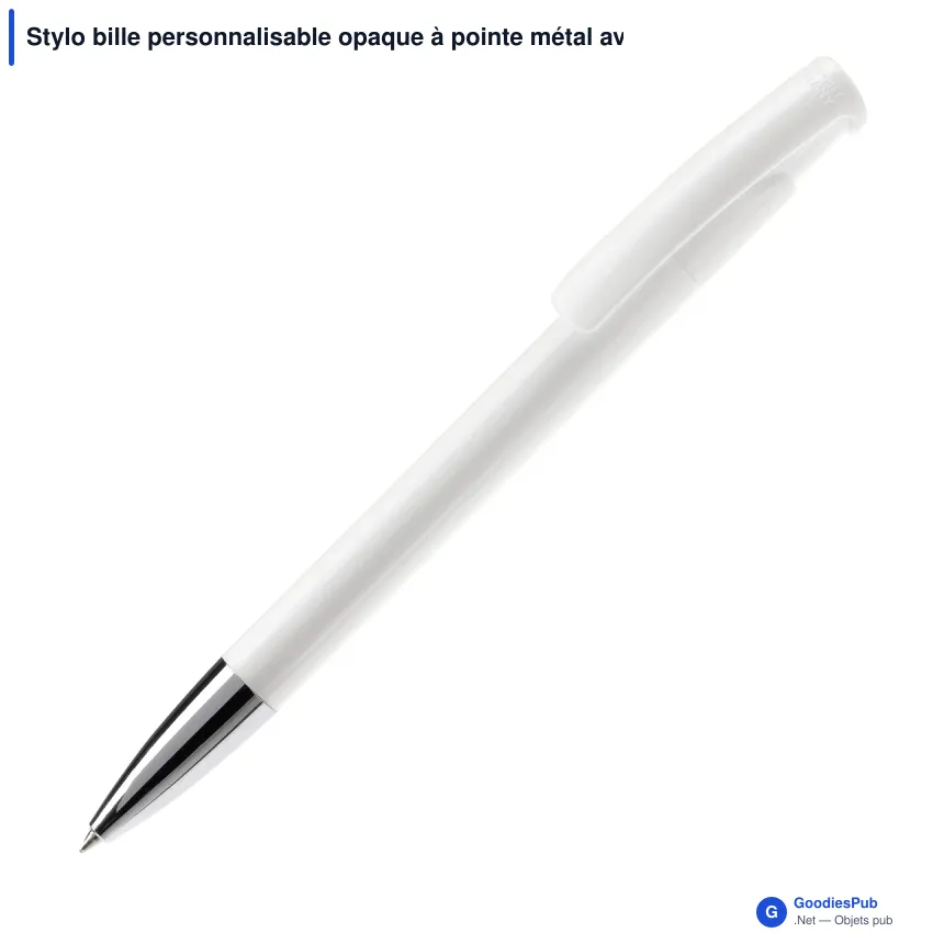 Stylo bille personnalisable opaque à pointe métal avec logo - Avalon Opaque - Image 8