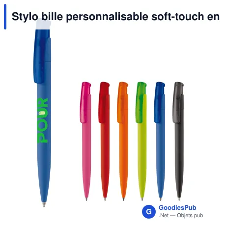 Stylo bille personnalisable soft-touch en ABS avec logo - Avalon Soft-touch
