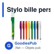 Stylo bille personnalisable transparent à pointe métal avec logo - Avalon - Miniature 1