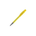 Variante Transparent Jaune - Stylo bille personnalisable transparent à pointe métal avec logo - Avalon