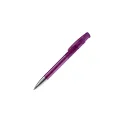 Variante Transparent Pourple - Stylo bille personnalisable transparent à pointe métal avec logo - Avalon