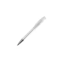 Variante Transparent Blanc - Stylo bille personnalisable transparent à pointe métal avec logo - Avalon