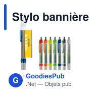Stylo bannière personnalisable en ABS transparent avec logo - Miniature 1