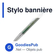 Stylo bannière personnalisable en ABS transparent avec logo - Miniature 2