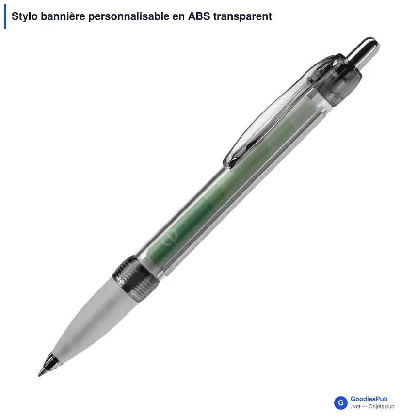 Stylo bannière personnalisable en ABS transparent avec logo - Image 5