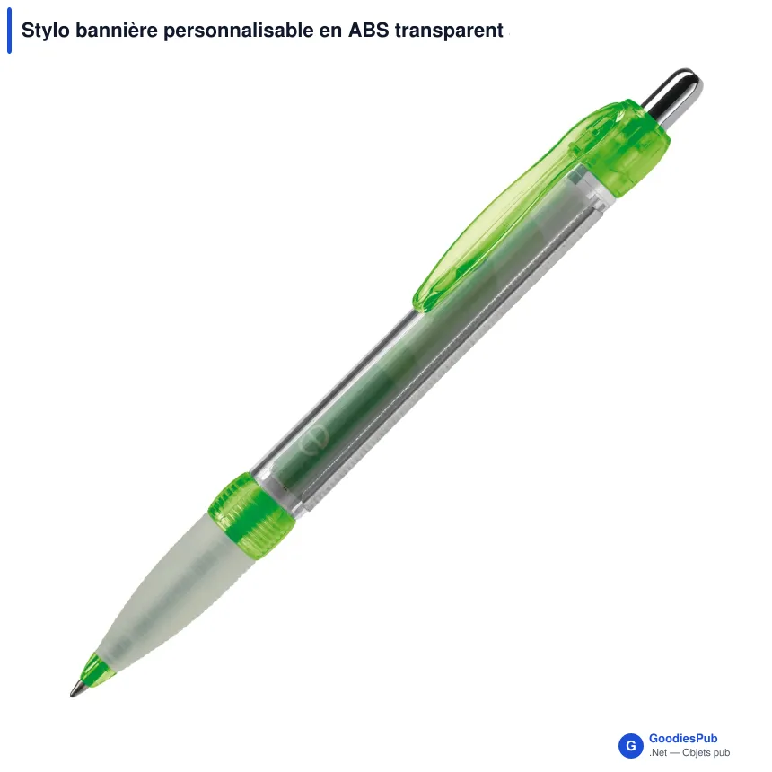 Stylo bannière personnalisable en ABS transparent avec logo - Image 6