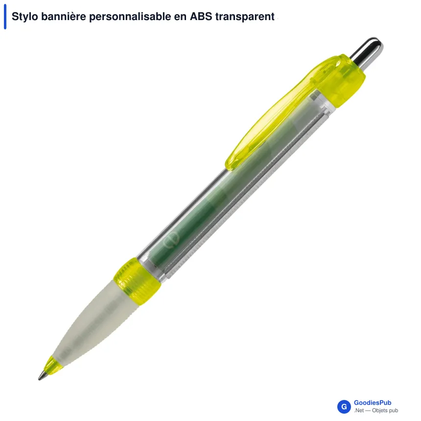 Stylo bannière personnalisable en ABS transparent avec logo - Image 8